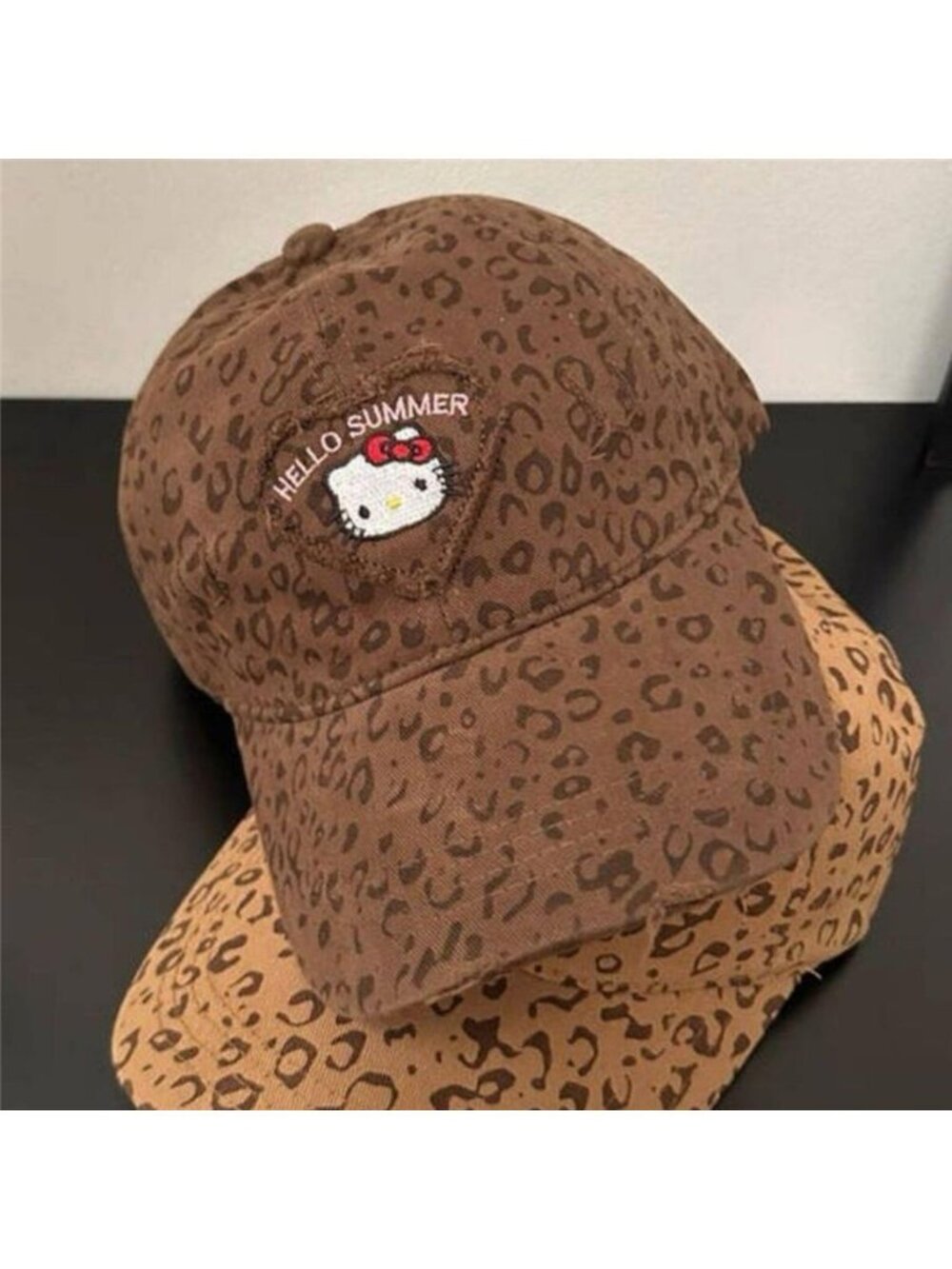 Embroidered Leopard Print Baseball Cap